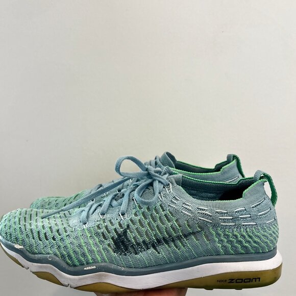 Nike Air Zoom Fearless Flyknit Mica Blue Green sneakers Shoes athletic Size 8 - Picture 13 of 14